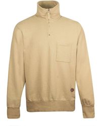 Universal Works Half Zip Sweatshirt Sand - Brown