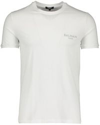 Balmain Embroidered Logo T Shirt - White