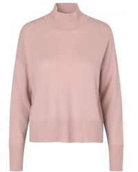 Rosemunde Powder Rose Roll Neck Sweater Xtra Small - Pink