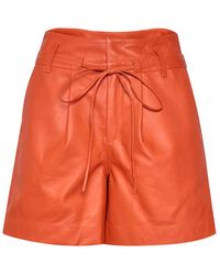 Gestuz Ronda Leather Shorts in Orange 