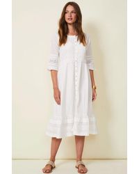 Aspiga Audrey Organic Cotton Midi Dress | - White
