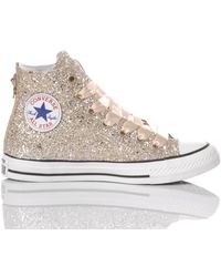 silver glitter converse high tops