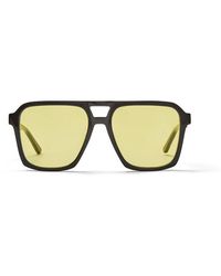 Hot Futures Hustler Recycled Gloss Sunglasses Mellow Yellow - Black