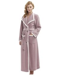 Féraud Long Length Tie Round Fleece Robe - Purple