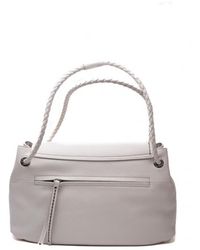 Plinio Visona' 'shoulder Bag In Cream Leather - White