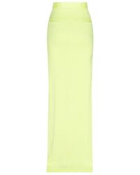 Alex Perry Lux Column Split Skirt - Yellow