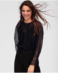 Tara Jarmon Navy Sparkle Blouse - Blue