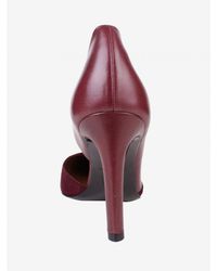 burgundy mid heel court shoes
