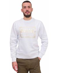 Versace Jeans Couture Crew-neck Sweatshirt With Laminated Logo - White