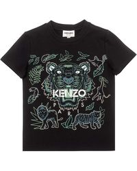 KENZO Boys Tiger Print T-shirt - Black