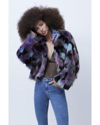French Connection Purple Faux Fur Jacket