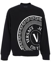 Versace Sweatshirt Cotton Oversized Logo - Black