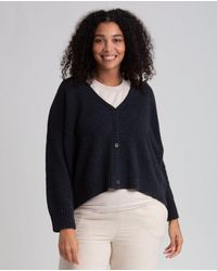 Beaumont Organic Charis Recycled Cotton Cardigan In Washed - Black