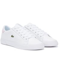 lacoste women's white leather sneakers