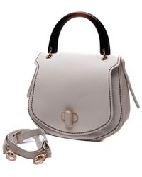 Plinio Visona' 'bag With Cream Rigid Handle - White