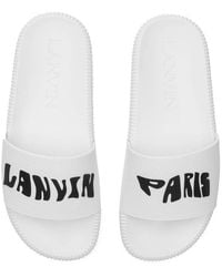 Lanvin Men's Aprege Logo Sliders White