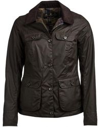 Barbour Womens Nidd Waxed Cotton Jacket Olive - Green
