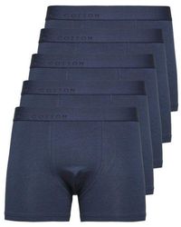 SELECTED 5 Pack Organic Stretch Cotton Boxer Shorts Navy 160759 - Blue