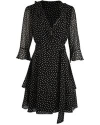 Marella Ikebana Spotted Wrap Dress - Black
