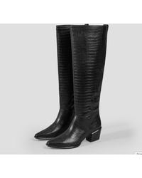 vagabond amina black leather knee high boots