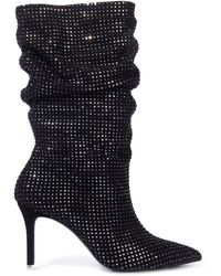 black suede studio booties