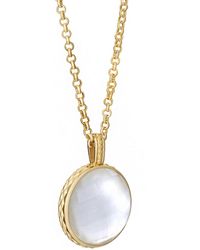 Azuni London Apollo Large Reversible Doublet Necklace Mother Of Pearl - White