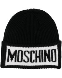 Save 31% Moschino Wool Beanie in Black for Men Mens Hats Moschino Hats 