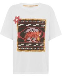 Hayley Menzies Portobello Tiger Cotton Printed T-shirt - White