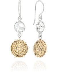 Anna Beck - Signature Hammered And Dotted Double Drop Earrings And Silver - Lyst