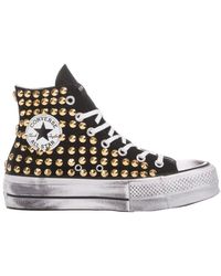 converse black western sasha hi trainers