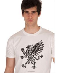 Grifoni Neck T-shirt Printed - White