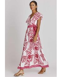 Rene' Derhy Ajonc Suzani Print Tiered Dress - Pink