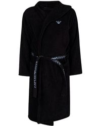 Emporio Armani Loungewear Bath Robe - Black