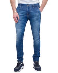 Guess Denim Patchwork Ripped Skinny Jeans in Blue for Men | Lyst