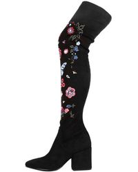 over the knee embroidered boots