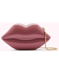 Lulu Guinness Antique Rose Lips Clutch Bag - Pink