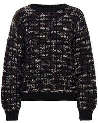Pulz Jeans Pulz Tokyo And Glitter Knit Sweater - Black