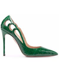 green slingback pumps
