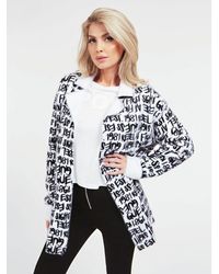 Guess Coat In A Super Soft Viscose Blend - White