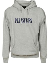Grey for Men Mens Clothing Activewear gym and workout clothes Hoodies Pleasures Cotton Tickle Logo Hoody in Heather Grey 
