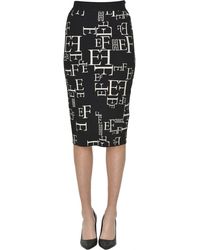 Elisabetta Franchi Synthetic Butter Knitted Pencil Skirt in Black - Save 8%  | Lyst