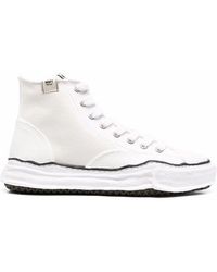 Maison Mihara Yasuhiro Cotton Hi Top Sneakers - White