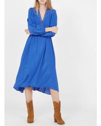 Suncoo Cassia Midi Dress - Blue