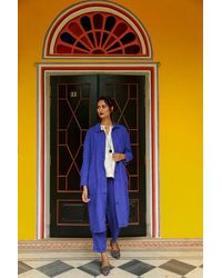 Atterley Linen Coat Ultramarine - Blue