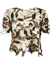 Haut / Blouse Oscar De La Renta - Taille 12 - Couleur Orange - Occasion Très Bon état