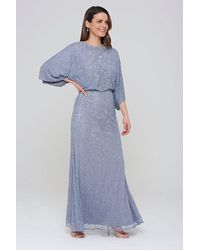 Frock and Frill Judith Embellished Maxi Dress With Batwing Sleeves - Grey