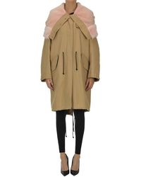 Calvin Klein Maxi Fur Hood Parka Coat - Brown