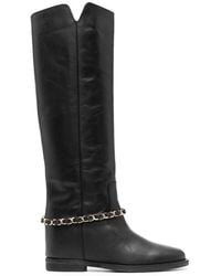 Via Roma 15 Leather Boots - Black