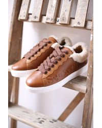chloe shearling sneakers