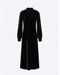 Boutique Moschino Mixed Silk Velvet Dress - Black